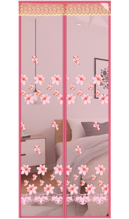 Peach blossom magnetic soft yarn curtain-pink