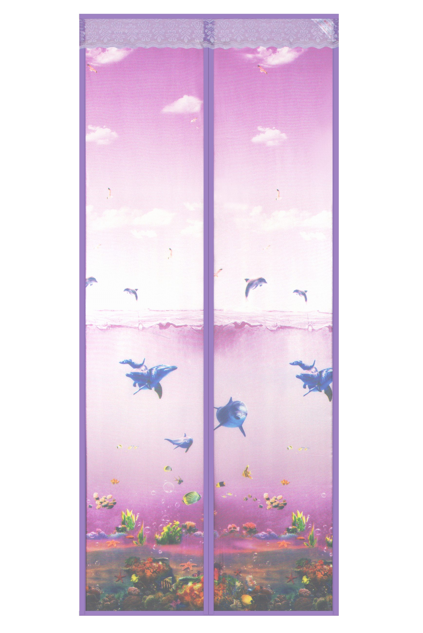 New magnetic soft curtain in 2020-Underwater world magnetic soft curtain-rose red