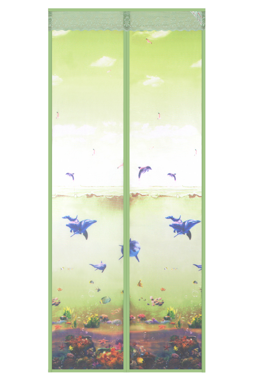 Printed cloth 2020 new magnetic soft yarn door curtain-underwater world magnetic soft yarn door curt