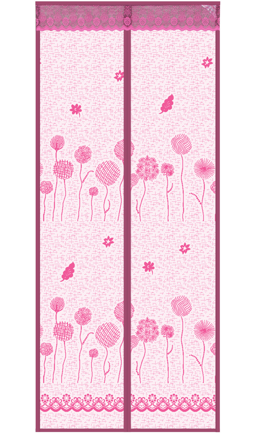 Striped cloth Dandelion Magnetic Soft Yarn Door Curtain-Pink